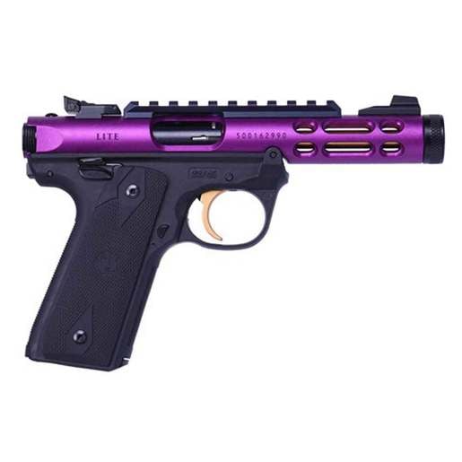 Ruger Mark IV 22/45 Lite 22 Long Rifle 4.4in Purple/Gold Pistol - 10+1 Rounds image