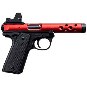 Ruger Mark IV 22/45 Lite 22 Long Rifle 4.4in Red Anodized Pistol - 10+1 Rounds