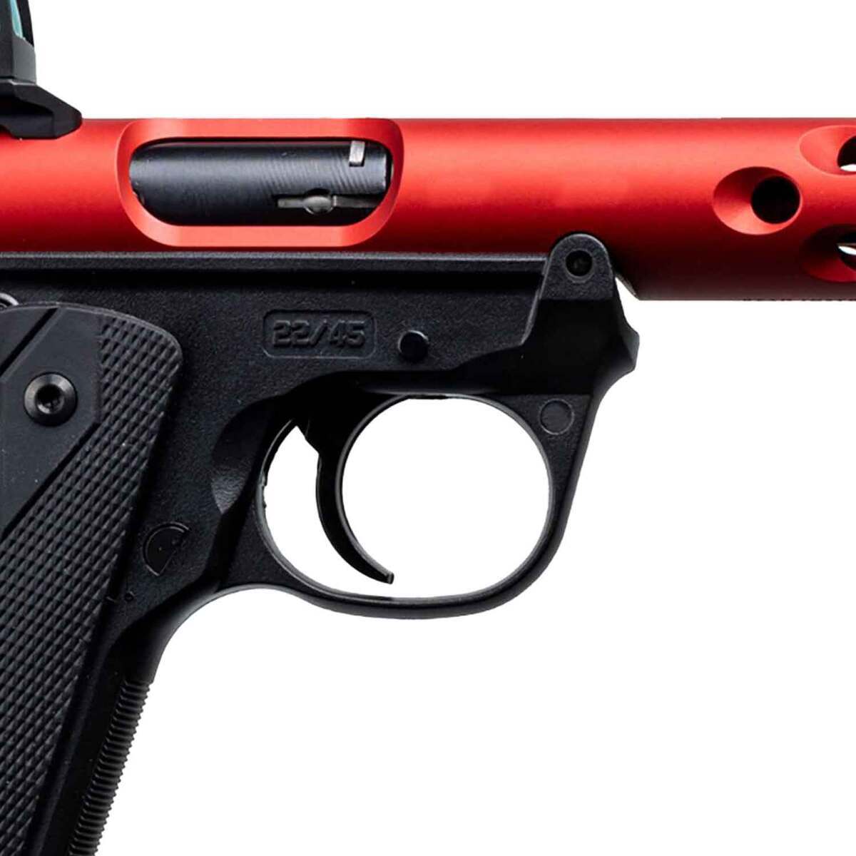 Basic Red 22 Ruger Mark IV 22/45 Lite 22 Long Rifle 4.4in Red Anodized Pistol - 10+1 ...