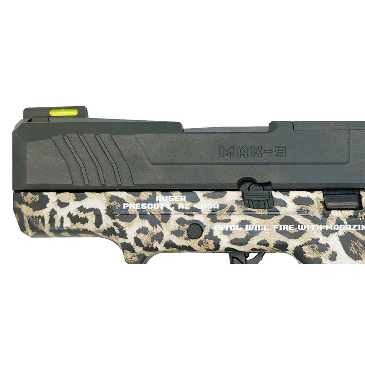 Ruger MAX-9 Leopard 9mm Luger 3.2in Black Pistol - 12+1 Rounds - Black Ruger MAX-9 Leopard 9mm Luger 3.2in Black Pistol - 12+1 Rounds - Black