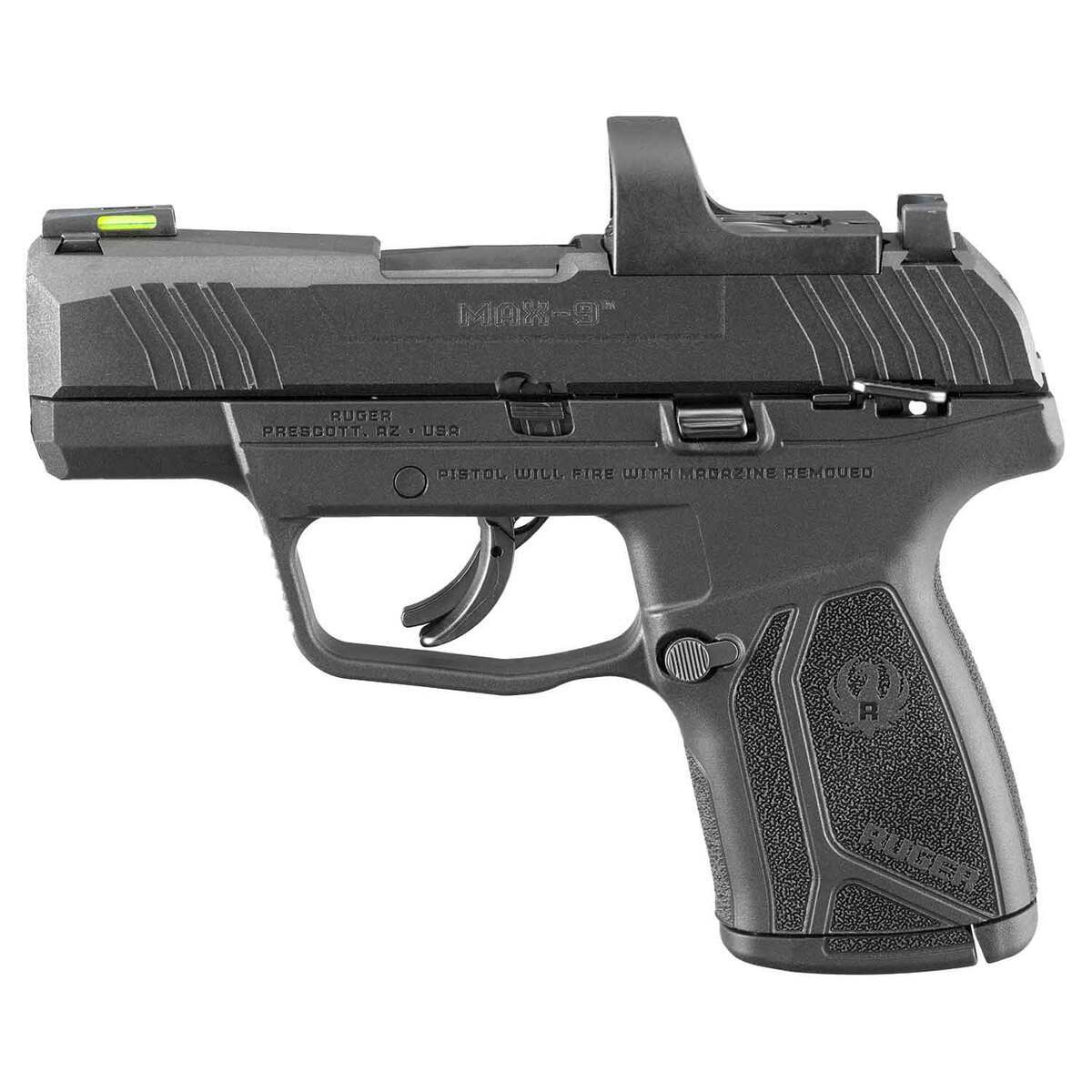 Ruger Max-9 W/Red Dot 9mm Luger 3.2in Black Oxide Pistol - 12+1 Rounds - Black Ruger Max-9 W/Red Dot 9mm Luger 3.2in Black Oxide Pistol - 12+1 Rounds - Black