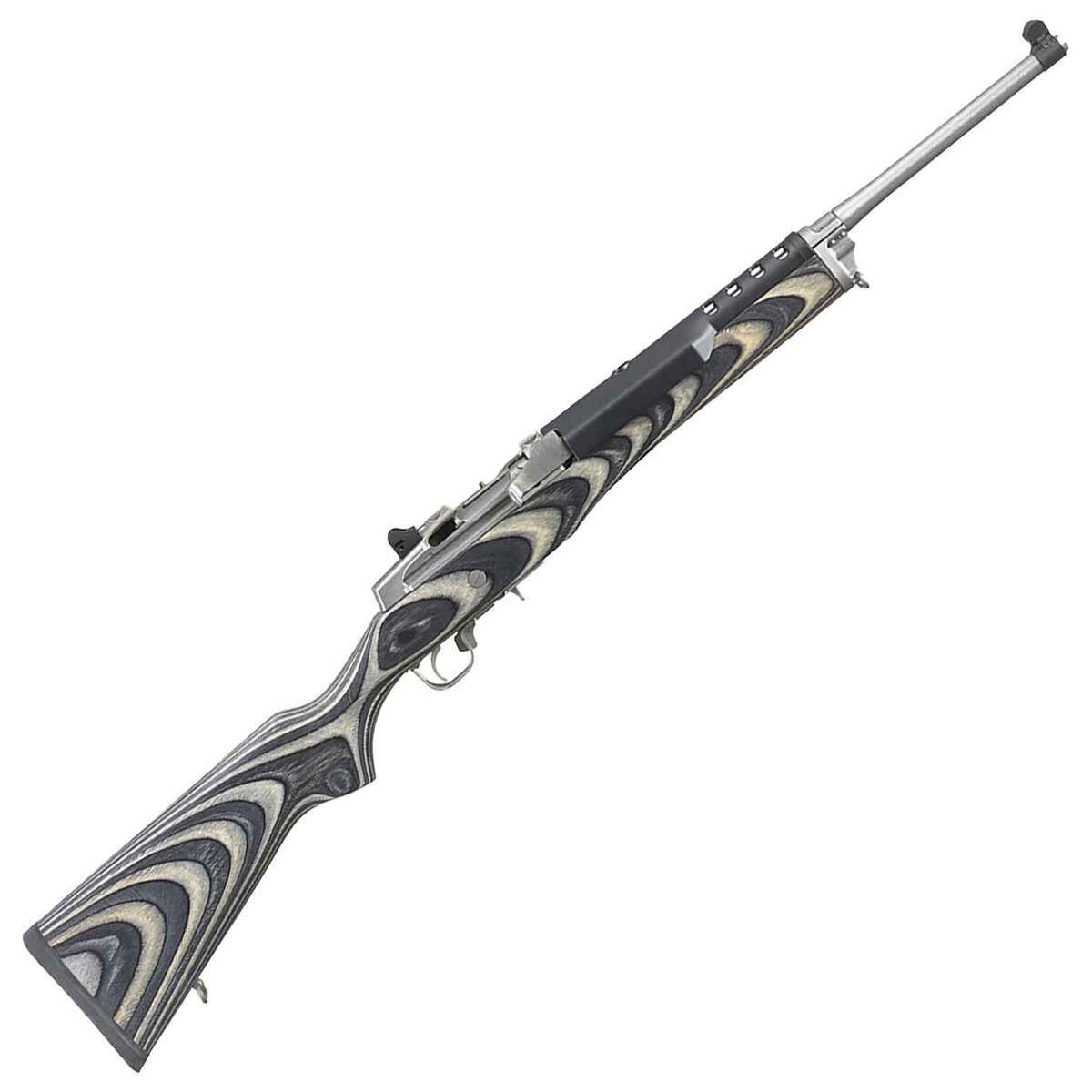 Ruger Mini-14 Ranch Black/Gray Chevron Laminate Semi Automatic Rifle - 5.56mm NATO - 18.5in - Black Ruger Mini-14 Ranch Black/Gray Chevron Laminate Semi Automatic Rifle - 5.56mm NATO - 18.5in - Black