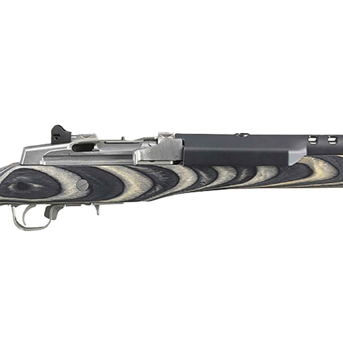 Ruger Mini-14 Ranch Black/Gray Chevron Laminate Semi Automatic Rifle - 5.56mm NATO - 18.5in - Black Ruger Mini-14 Ranch Black/Gray Chevron Laminate Semi Automatic Rifle - 5.56mm NATO - 18.5in - Black