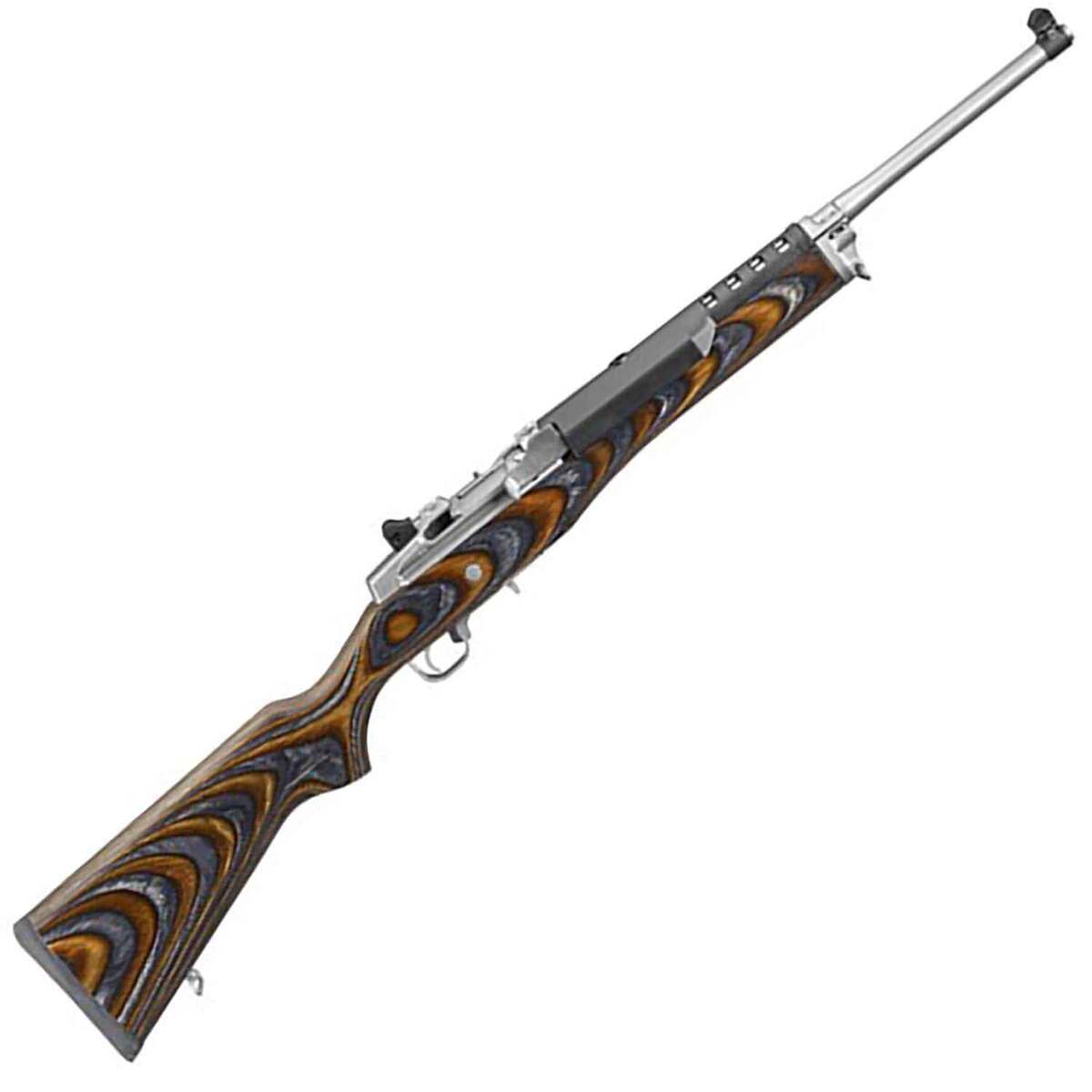 Ruger Mini-14 Ranch Brown / Black Chevron Laminate Semi Automatic Rifle - 5.56mm NATO - 18.5in - Brown Ruger Mini-14 Ranch Brown / Black Chevron Laminate Semi Automatic Rifle - 5.56mm NATO - 18.5in - Brown
