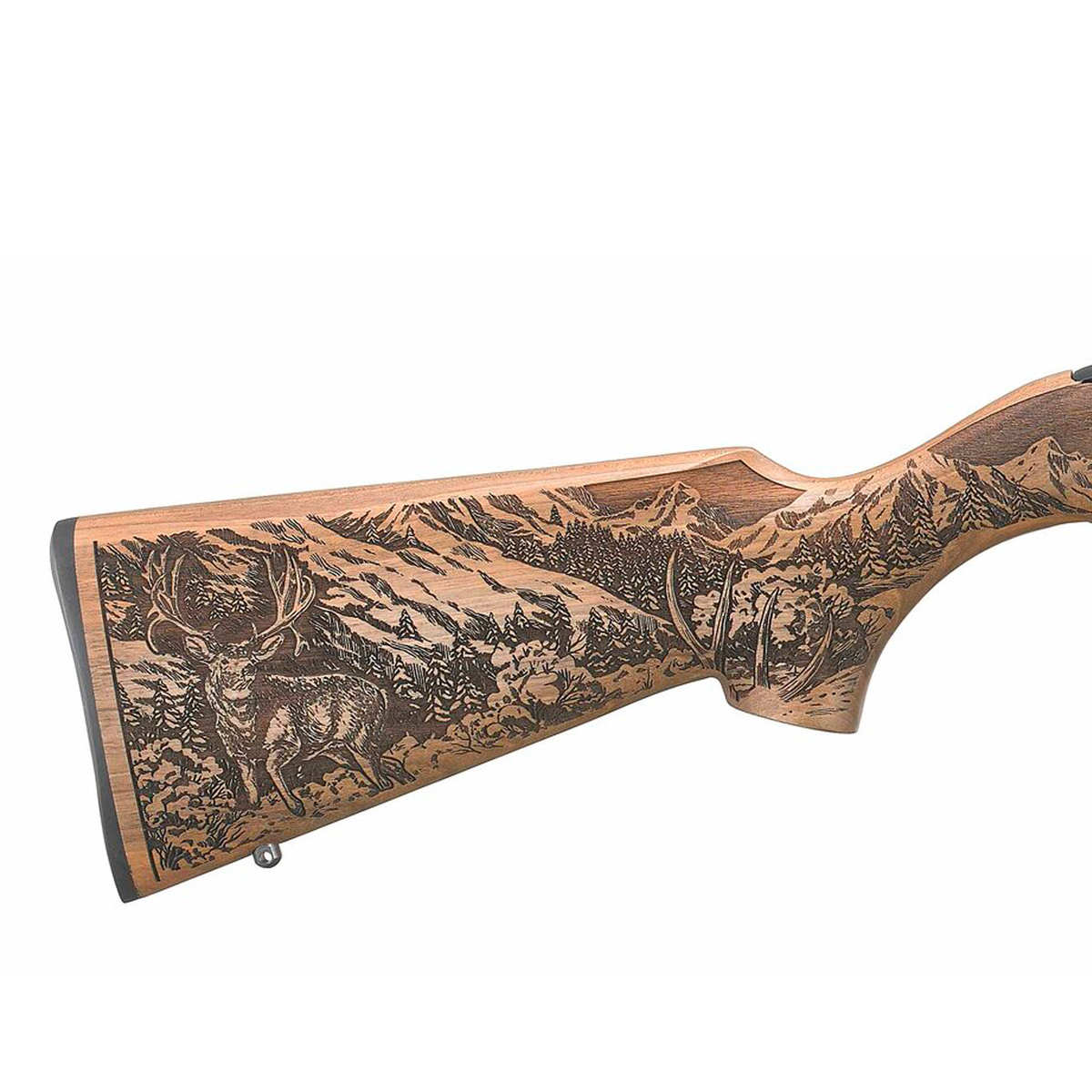 Ruger Mule Deer 10/22 Blued/Walnut Semi Automatic Rifle - 22 Long Rifle - 18.5in - Brown/Black Ruger Mule Deer 10/22 Blued/Walnut Semi Automatic Rifle - 22 Long Rifle - 18.5in - Brown/Black