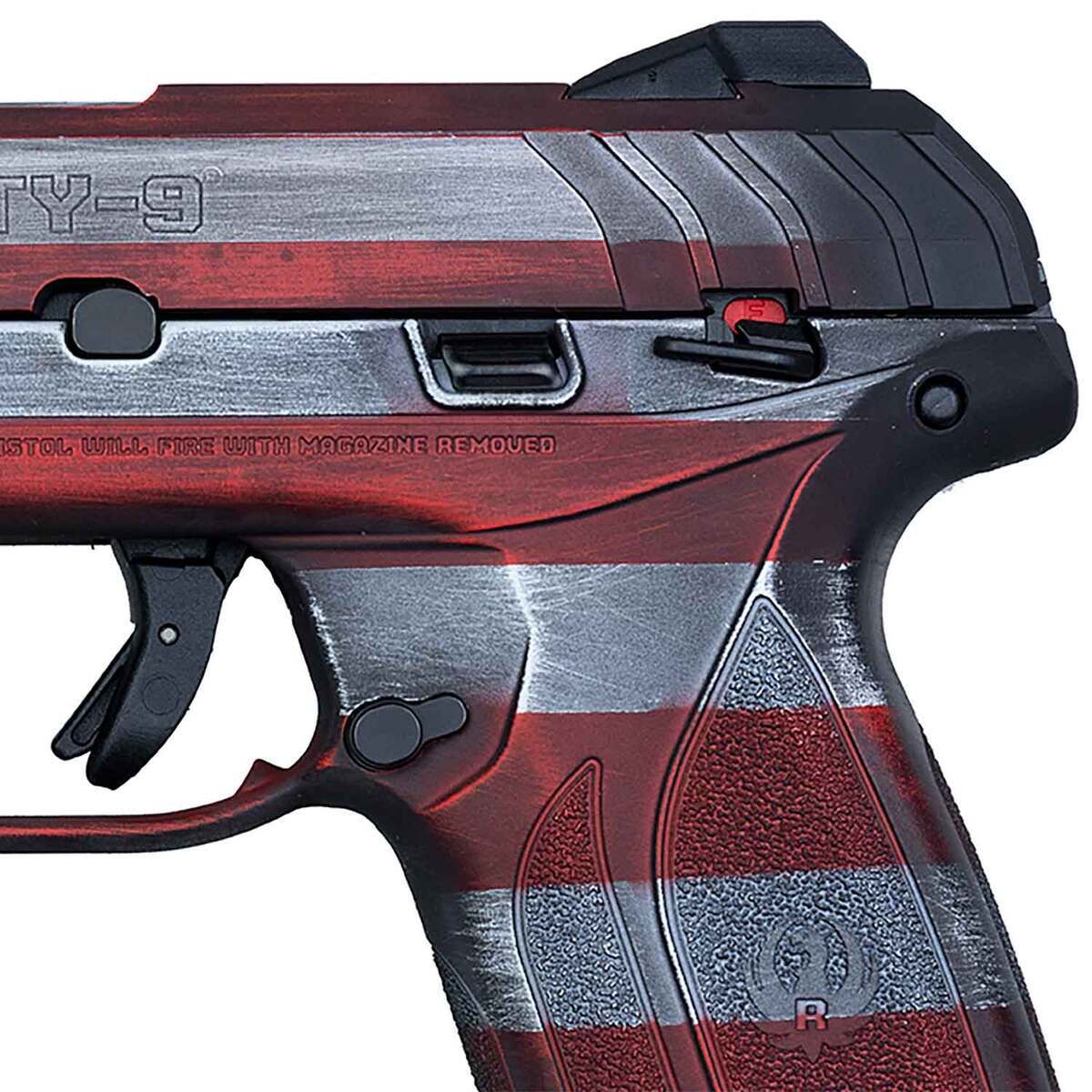 Ruger Security 9 9mm Luger 4in Battle Worn American Flag Pistol - 15+1 Rounds - Camo Ruger Security 9 9mm Luger 4in Battle Worn American Flag Pistol - 15+1 Rounds - Camo