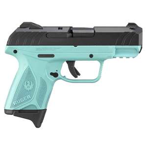 Ruger Security 9 Compact 9mm Luger 3.42in Black/Turquoise Pistol - 10+1 Rounds