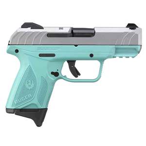Ruger Security 9 Compact 9mm Luger 3.42in Silver/Turquoise Pistol - 10+1 Rounds