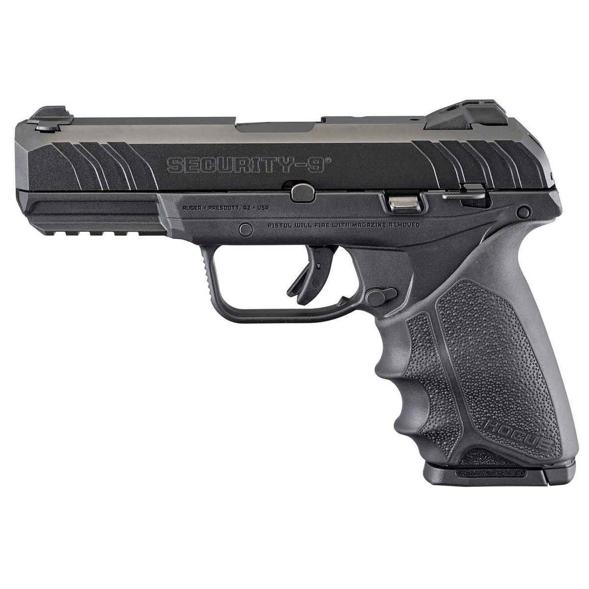 Ruger Security-9 with Hogue Grips 9mm Luger 4in Blued Pistol - 10+1 Rounds Ruger Security-9 with Hogue Grips 9mm Luger 4in Blued Pistol - 10+1 Rounds