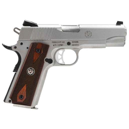 Ruger SR1911 Commander 45 Auto (ACP) 4.25in Low Glare Stainless Pistol - 7+1 Rounds - Gray Fullsize image