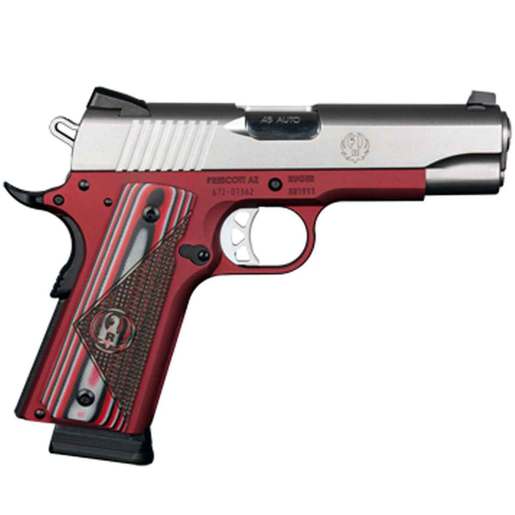 Ruger SR1911 Commander 45 Auto (ACP) 4.25in Stainless Pistol - 7+1 Rounds - Red image