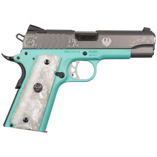Ruger SR1911 Commander 9mm Luger 4.25in Blue Stainless Pistol - 9+1 Rounds - Blue image