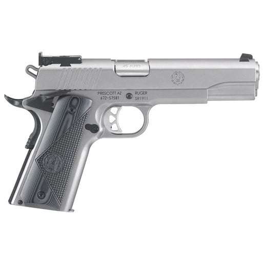 Ruger SR1911 Target 45 Auto (ACP) 5in Low Glare Stainless Pistol - 8+1 Rounds - Fullsize image