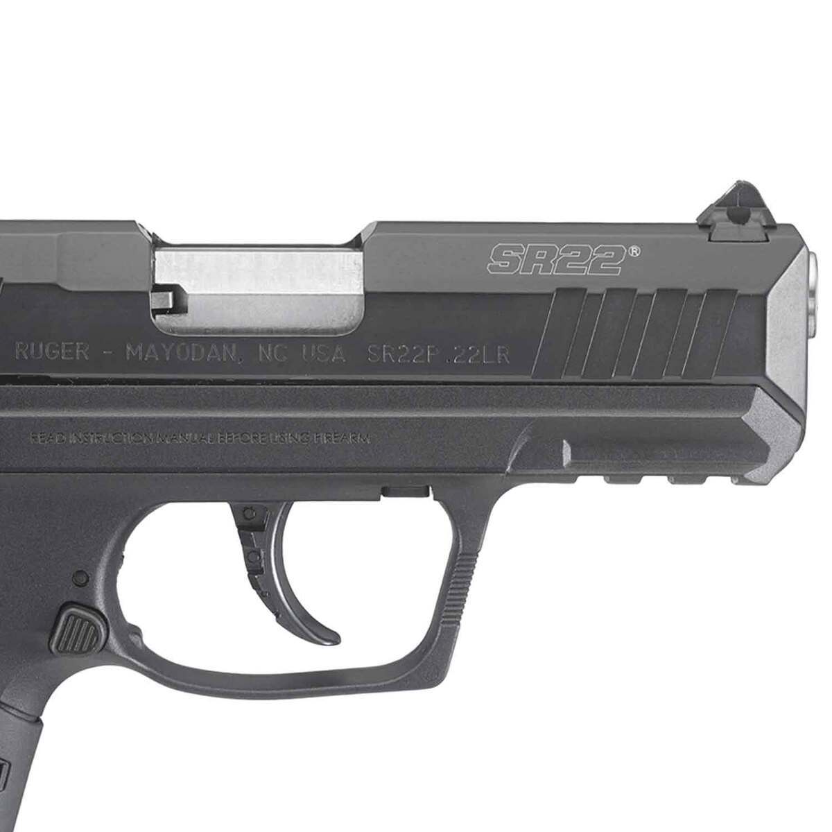 Ruger SR22 22 Long Rifle 3.5in Black Anodized Pistol - 10+1 Rounds - Black Ruger SR22 22 Long Rifle 3.5in Black Anodized Pistol - 10+1 Rounds - Black
