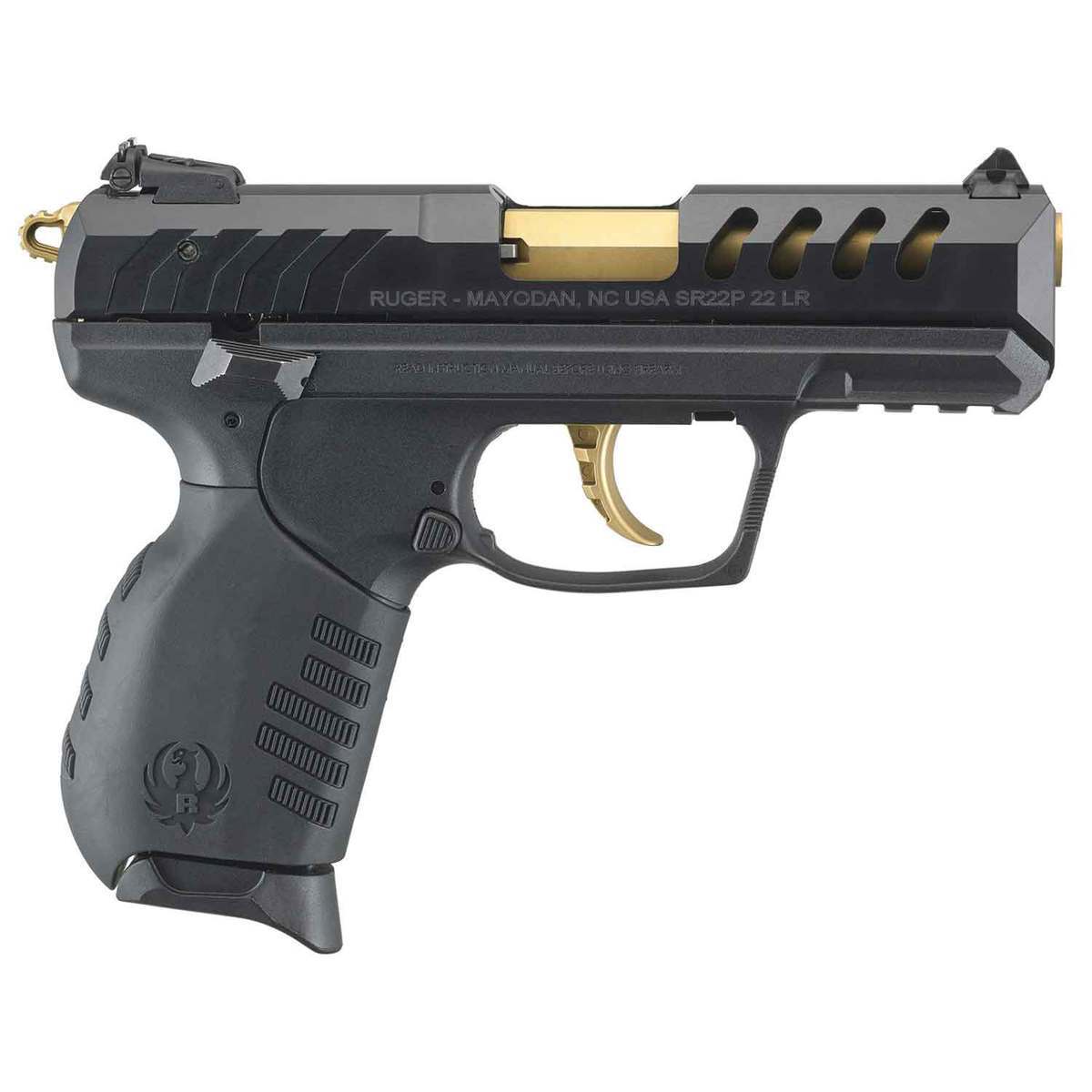 Ruger SR22 22 Long Rifle 3.5in Black/Gold Pistol - 10+1 Rounds - Black/Gold Ruger SR22 22 Long Rifle 3.5in Black/Gold Pistol - 10+1 Rounds - Black/Gold