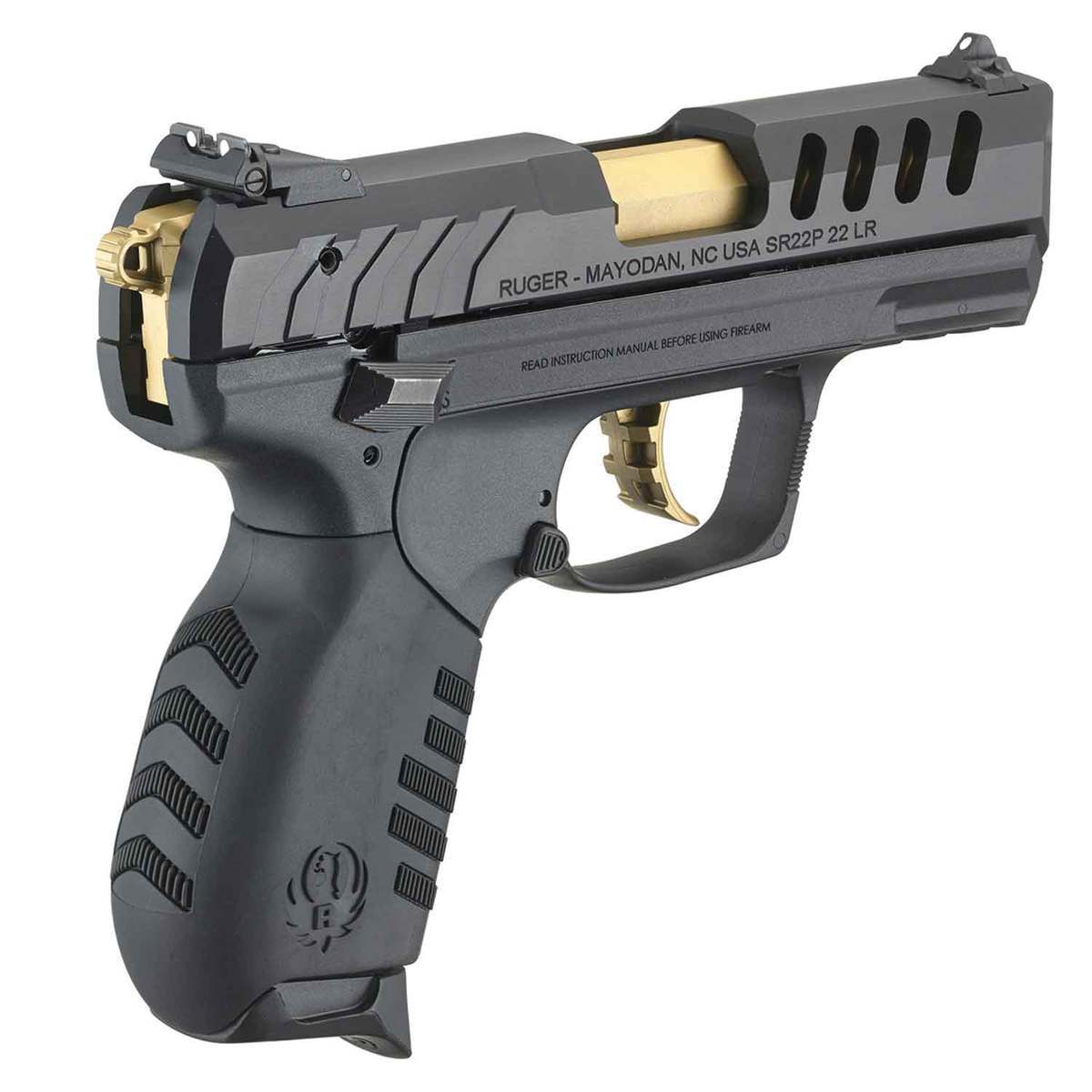 Ruger SR22 22 Long Rifle 3.5in Black/Gold Pistol - 10+1 Rounds - Black/Gold Ruger SR22 22 Long Rifle 3.5in Black/Gold Pistol - 10+1 Rounds - Black/Gold