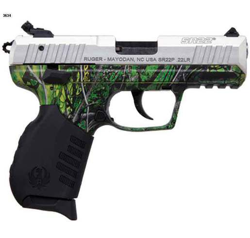 Ruger SR22 22 Long Rifle 3.5in Moon Shine Toxic Camo/Silver Pistol - 10+1 Rounds - Camo image