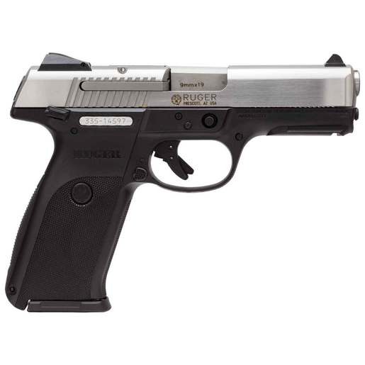 Ruger SR9 9mm Luger 4.14in Stainless/Black Pistol - 17+1 Rounds - Black image