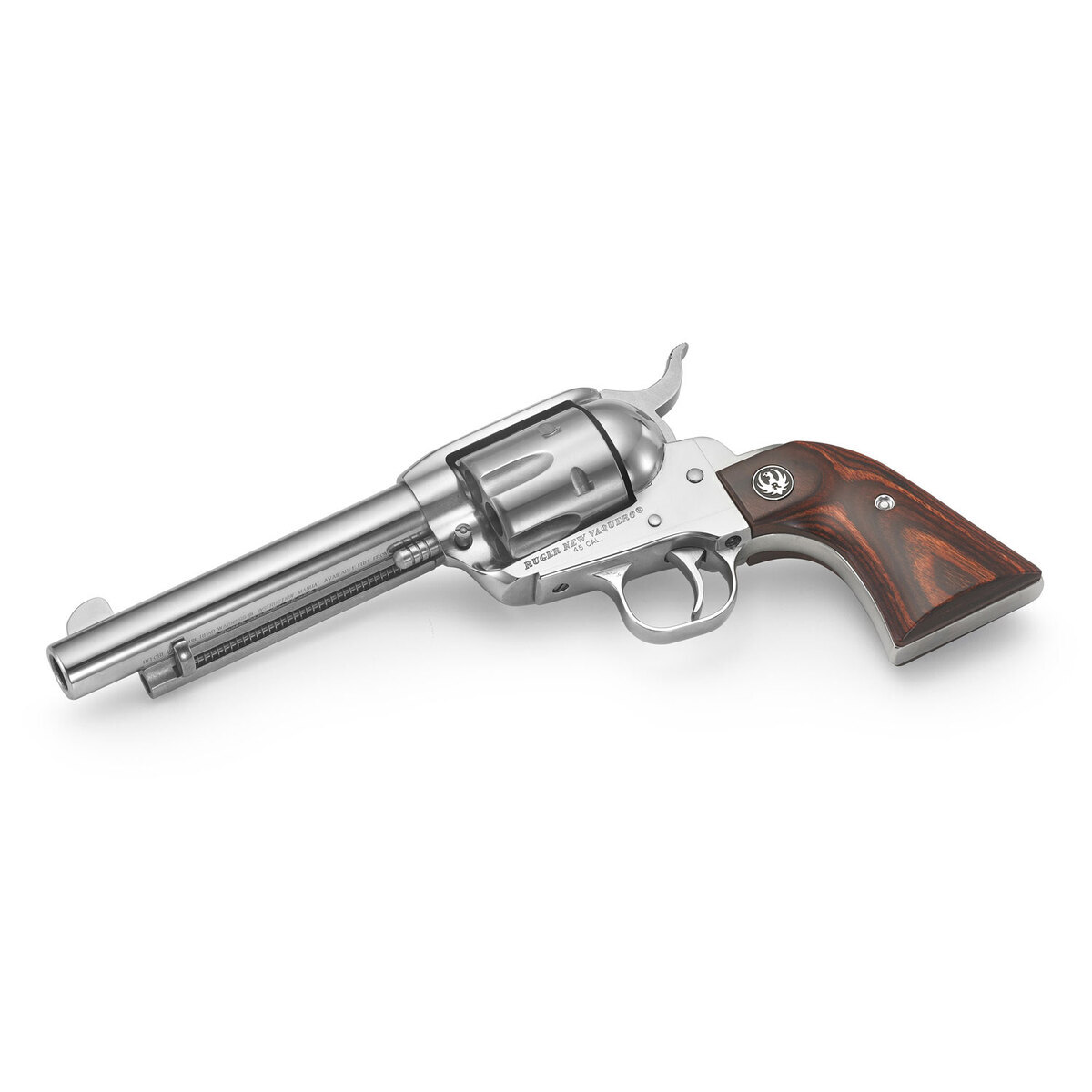 Ruger Vaquero 45 (Long) Colt 4.62in High Gloss Stainless Revolver - 6 Rounds Ruger Vaquero 45 (Long) Colt 4.62in High Gloss Stainless Revolver - 6 Rounds
