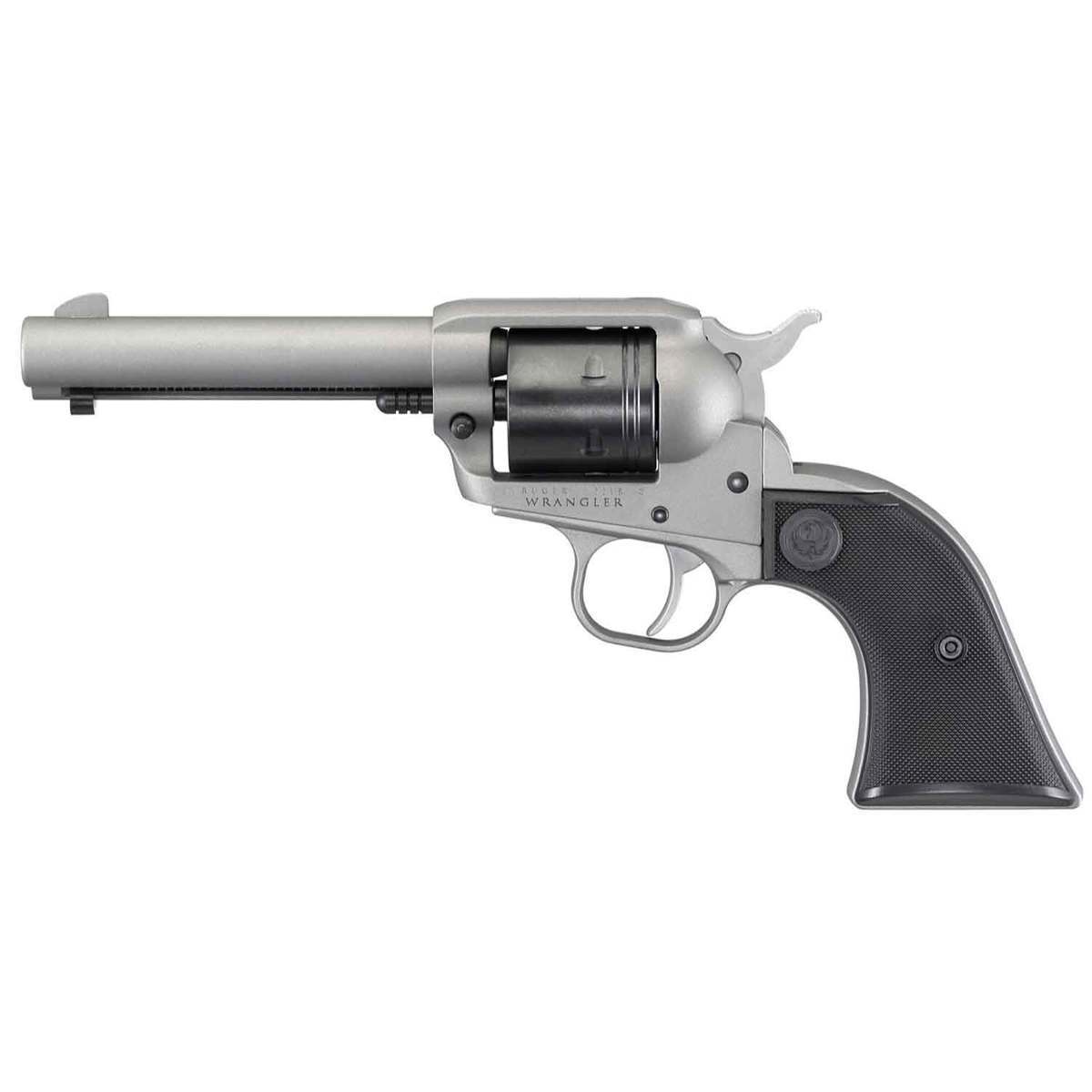 Ruger Wrangler 22 Long Rifle 4.62in Silver Cerakote Revolver - 6 Rounds Ruger Wrangler 22 Long Rifle 4.62in Silver Cerakote Revolver - 6 Rounds