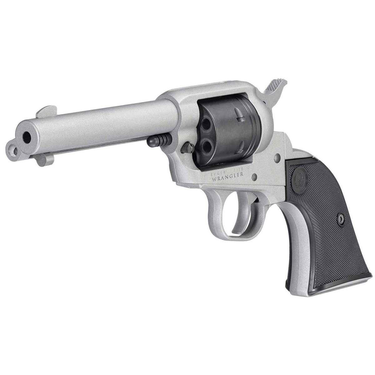 Ruger Wrangler 22 Long Rifle 4.62in Silver Cerakote Revolver - 6 Rounds Ruger Wrangler 22 Long Rifle 4.62in Silver Cerakote Revolver - 6 Rounds