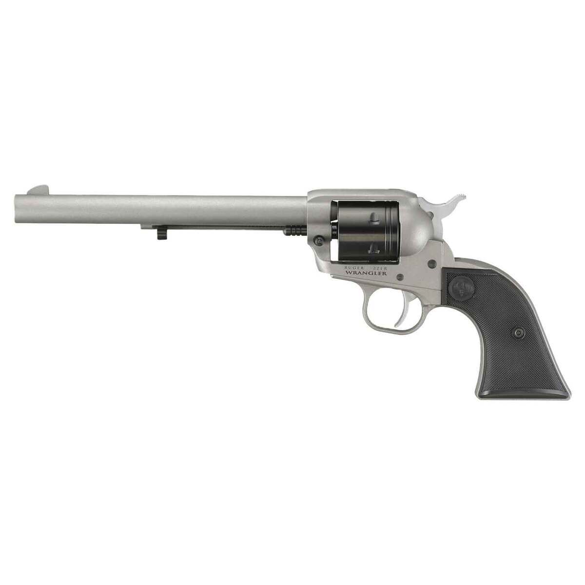 Ruger Wrangler 22 Long Rifle 7.5in Silver Cerakote Revolver - 6 Rounds Ruger Wrangler 22 Long Rifle 7.5in Silver Cerakote Revolver - 6 Rounds