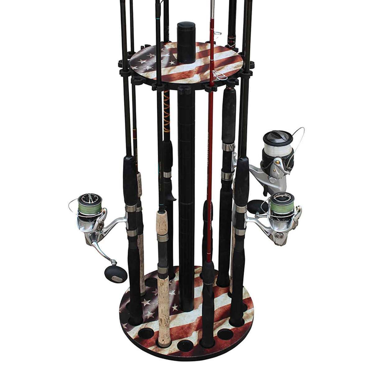 Rush Creek Creations 16 Rod Round Rack With Steel Post | Sportsman's ...
