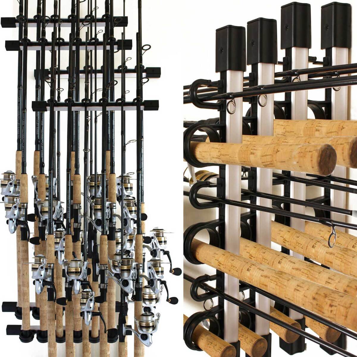 Best Heavy Dusty Threaded Rod Rack Rush Creek All Weather 6 Rod Wall/Ceiling Rod Rack - Black, 4pk ...