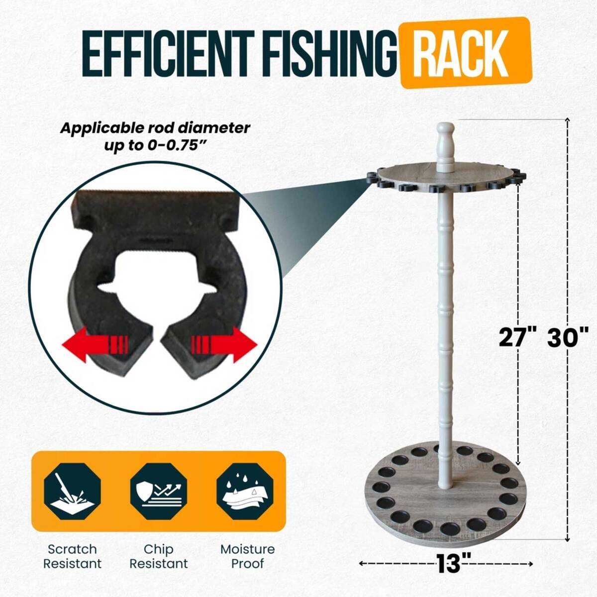 Miniature Threaded Round Rack Rush Creek Creations 16 Rod Round Rack With Wood Post | Sportsman's ...
