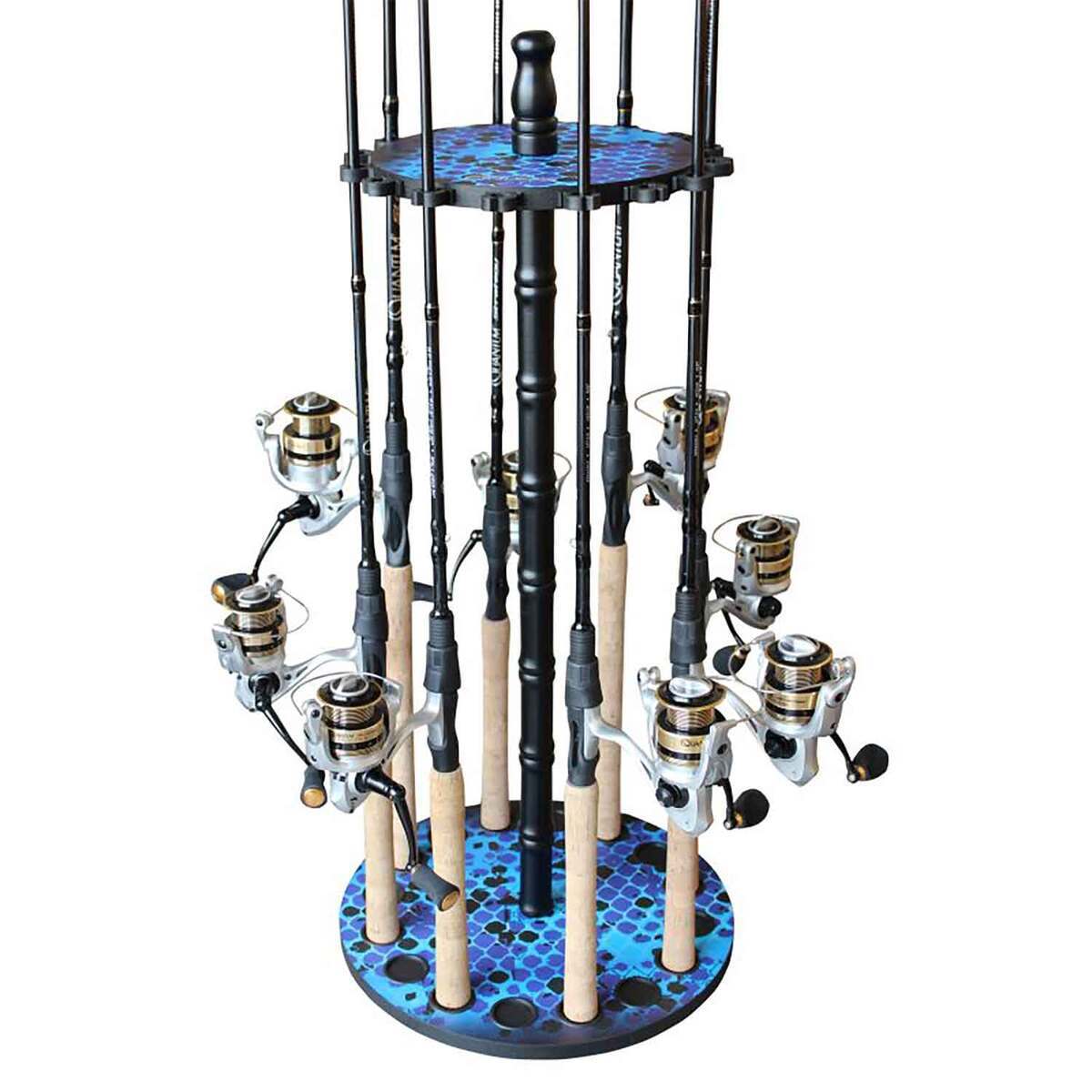 Rush Creek Creations 16 Rod Round Rack With Wood Post | Sportsman's ...