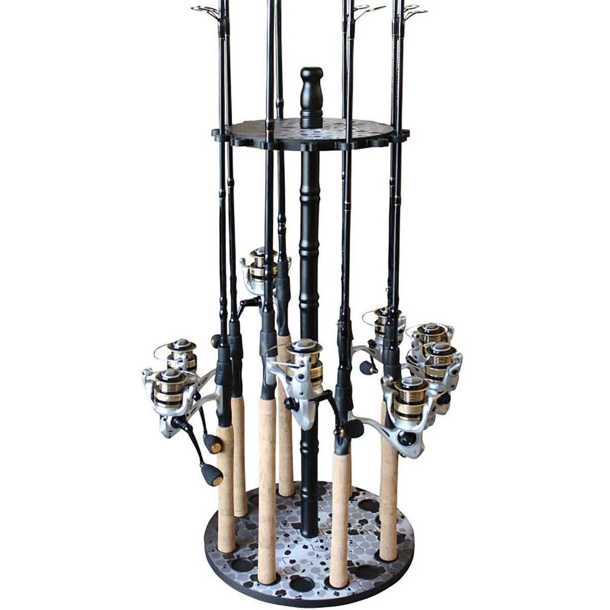 Rush Creek Creations 16 Rod Round Rack With Wood Post | Sportsman's ...