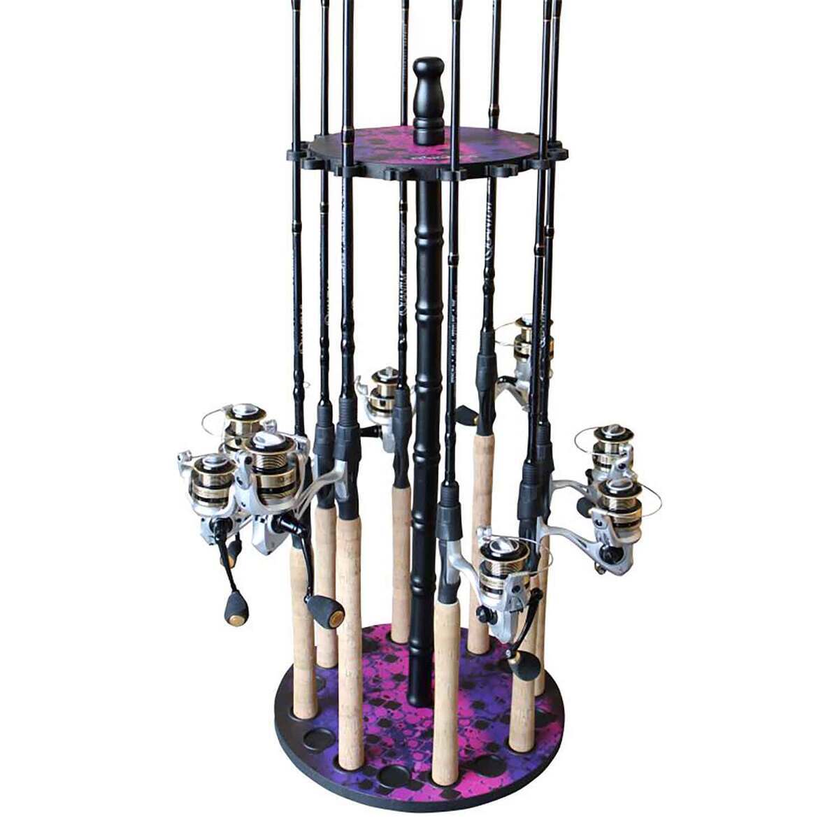 Rush Creek Creations 16 Rod Round Rack With Wood Post | Sportsman's ...