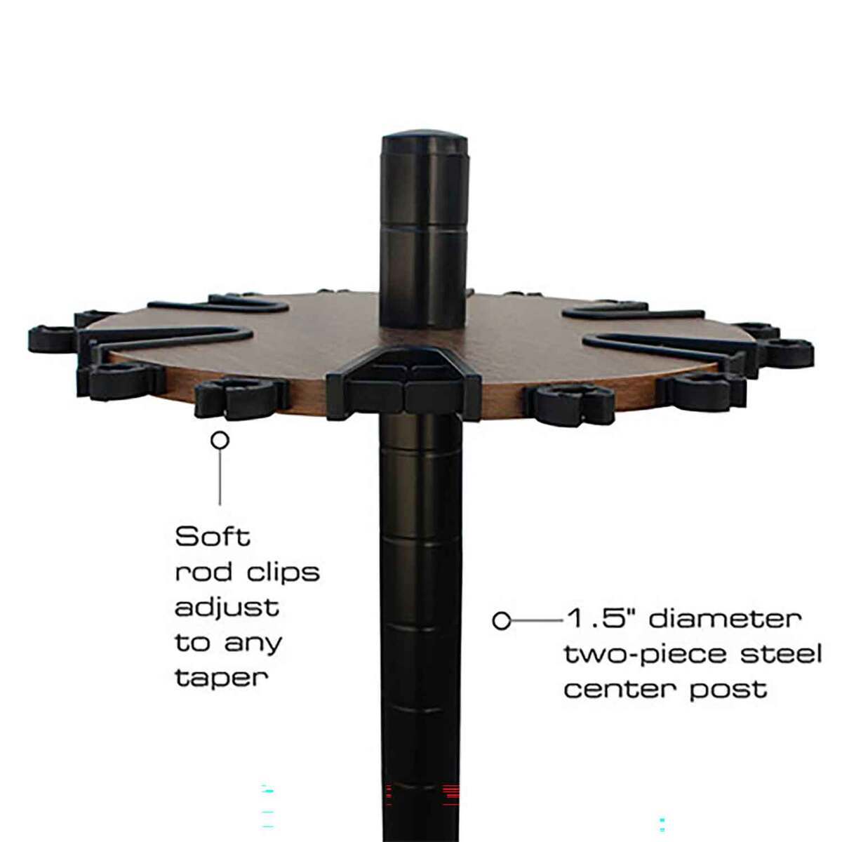 Circular Rods Mount Rush Creek Creations 24 Fishing Rod Steel Post Spinning Round Rod Rack ...
