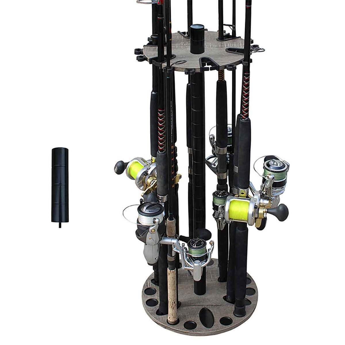 Rush Creek Creations 24 Rod Round Rack with Extension Post - Barn Wood ...
