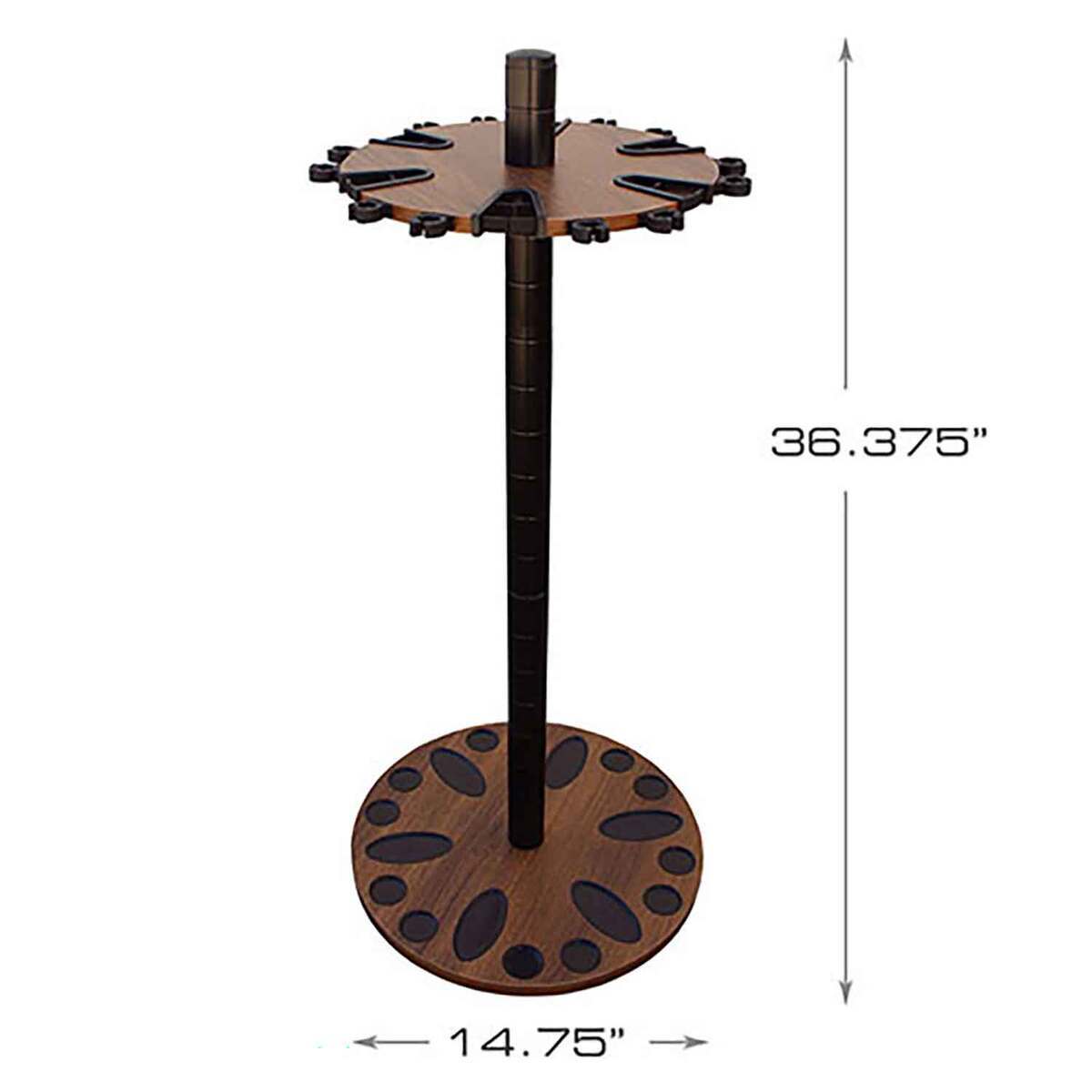 Wooden Round Racking Rush Creek Creations 24 Rod Round Rack with Extension Post - Dark ...