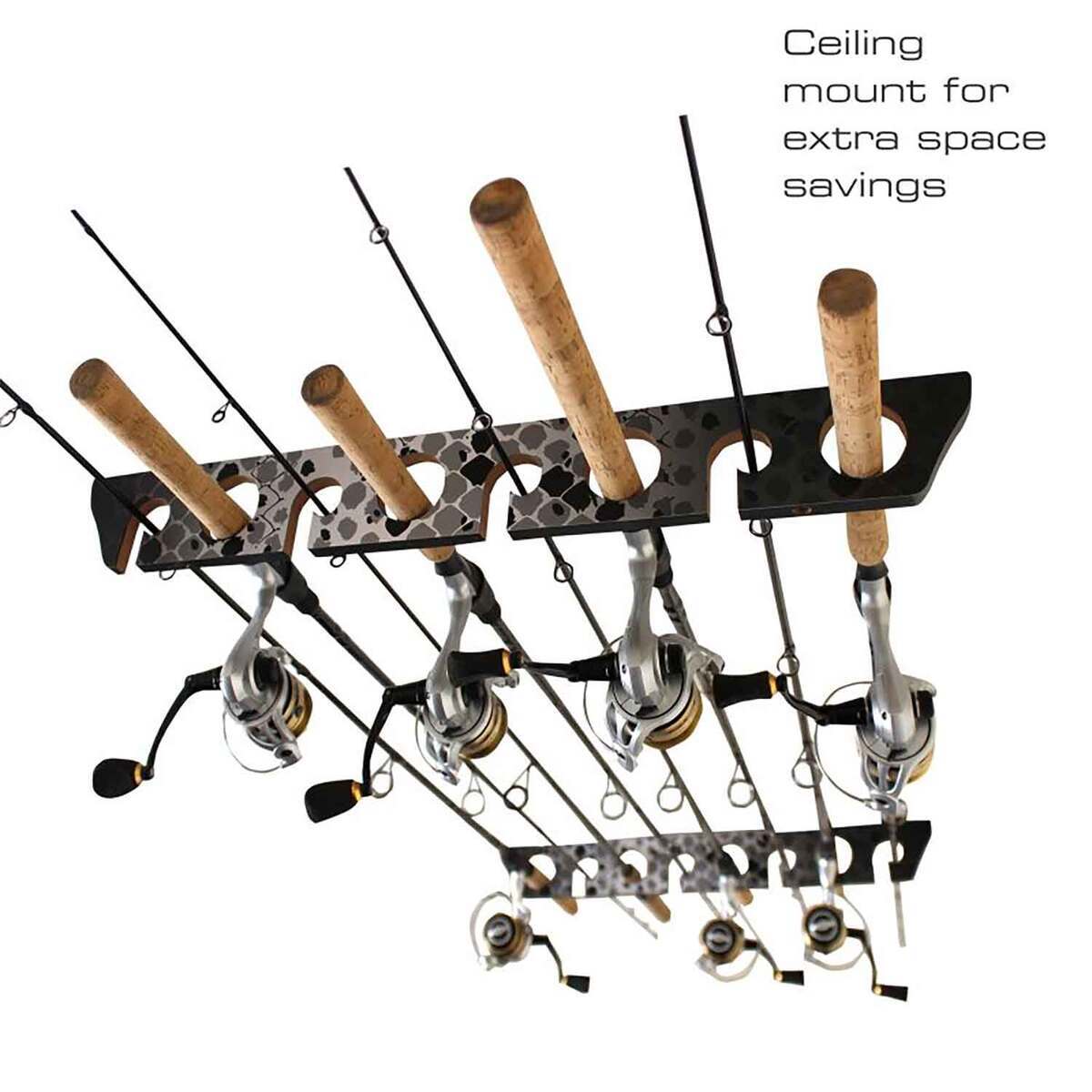 Rush Rod Rack Rush Creek Creations 8 Capacity Wall or Ceiling Rod Rack - Gray/White ...