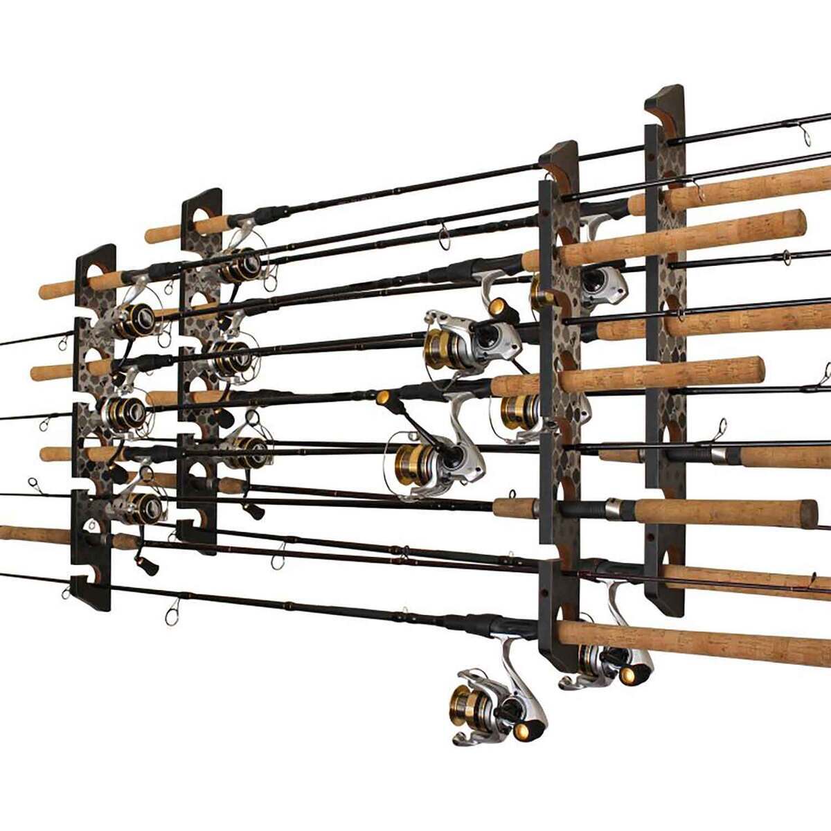 Rush Creek Creations 8 Capacity Wall or Ceiling Rod Rack - Gray/White ...