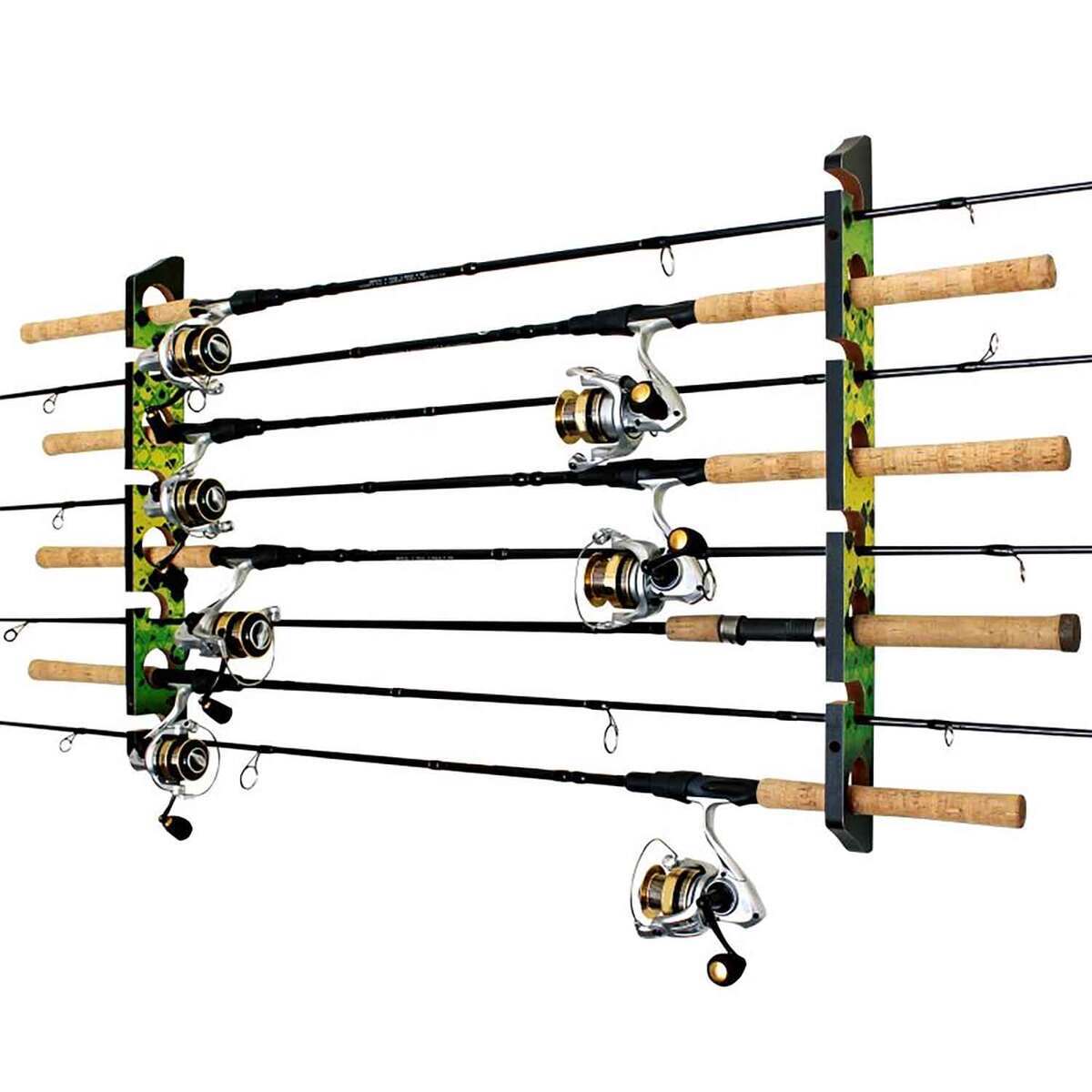 Rush Rod Rack Rush Creek Creations 8 Capacity Wall or Ceiling Rod Rack - Green/Yellow ...
