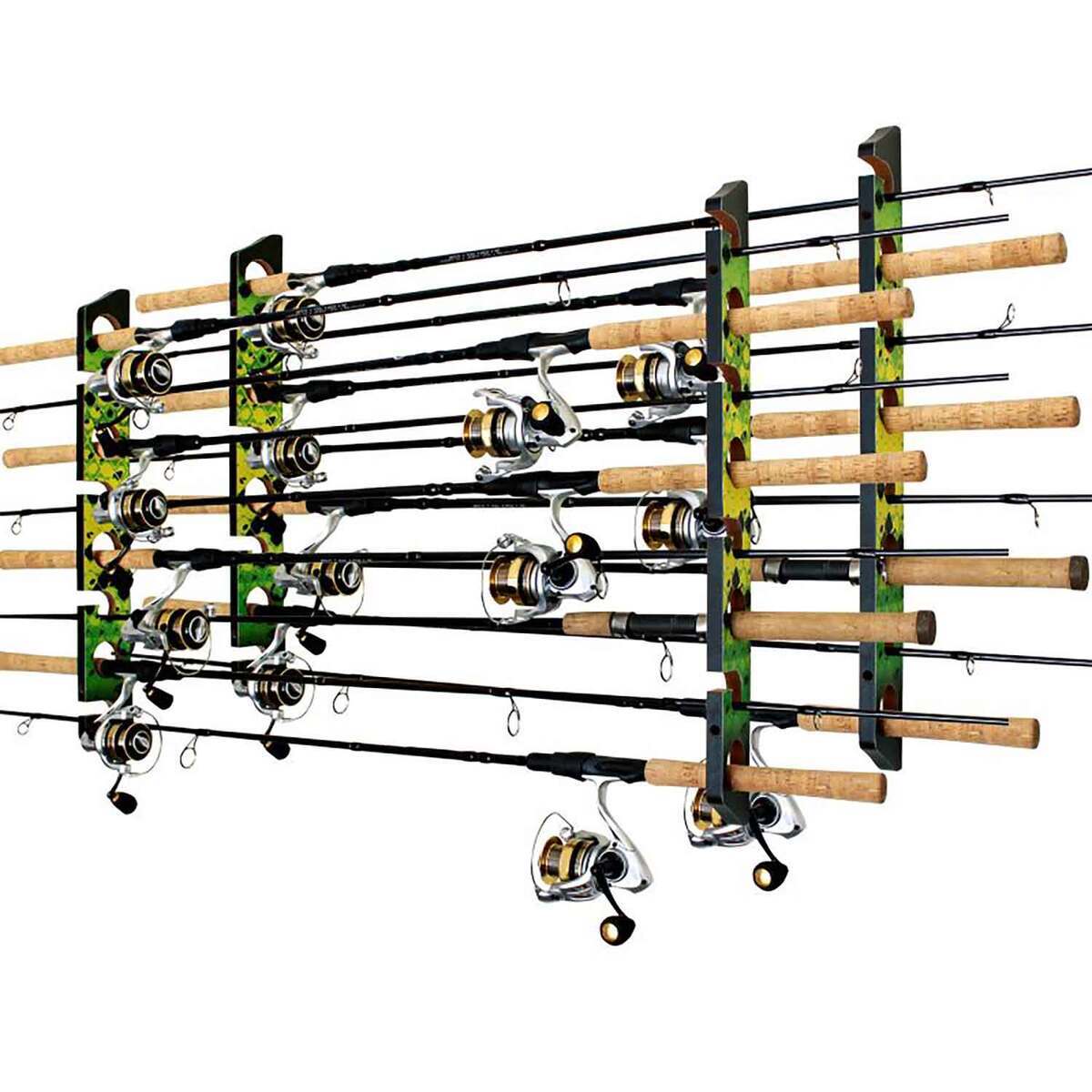 Rush Rod Rack Rush Creek Creations 8 Capacity Wall or Ceiling Rod Rack - Green/Yellow ...