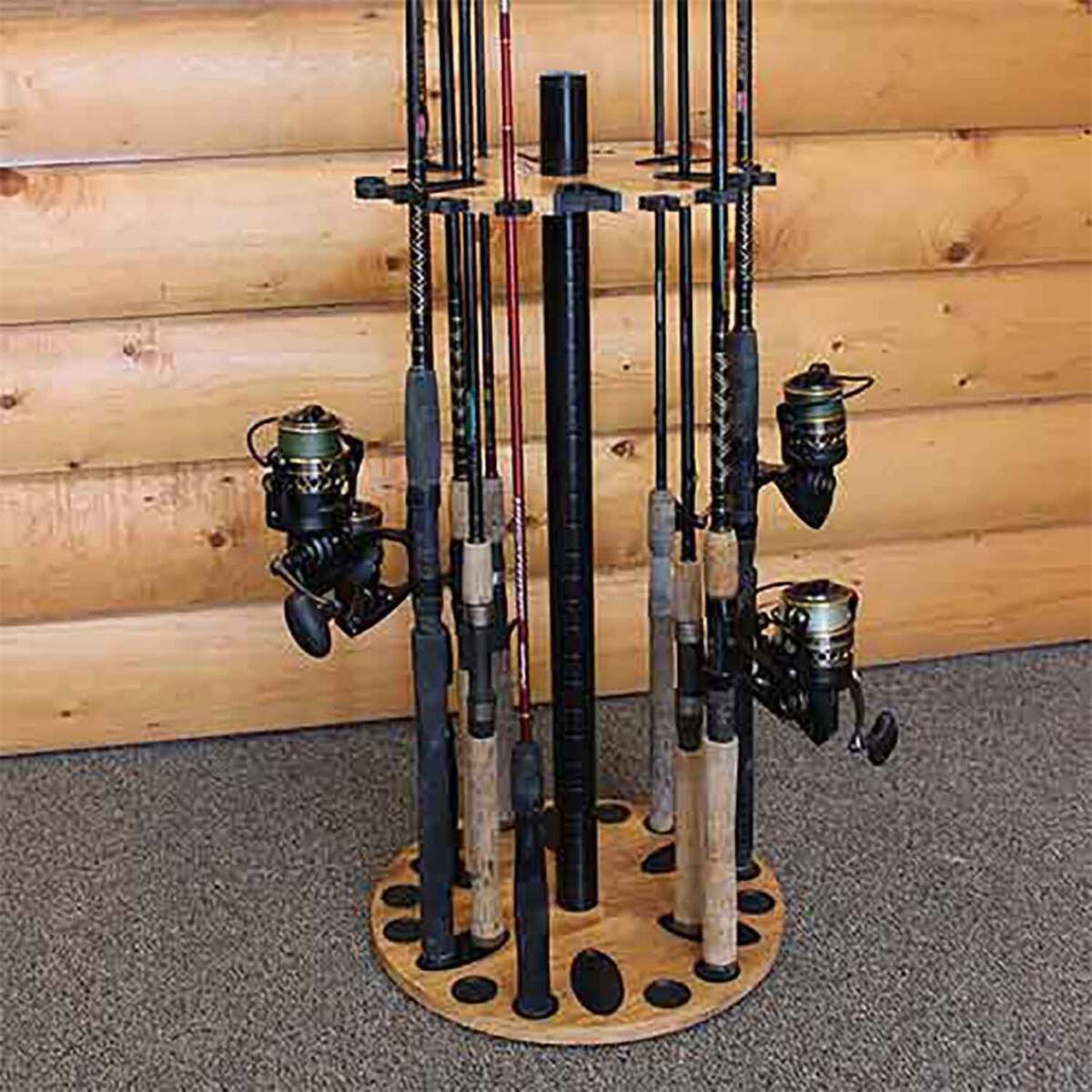 Rush Creek Creations Round Rod Rack - American Cherry, 24 Rod ...