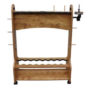 Rush Creek Creations 16-Rod Double-Sided Rolling Rack, American Cherry Rush Creek Creations 16-Rod Double-Sided Rolling Rack, American Cherry