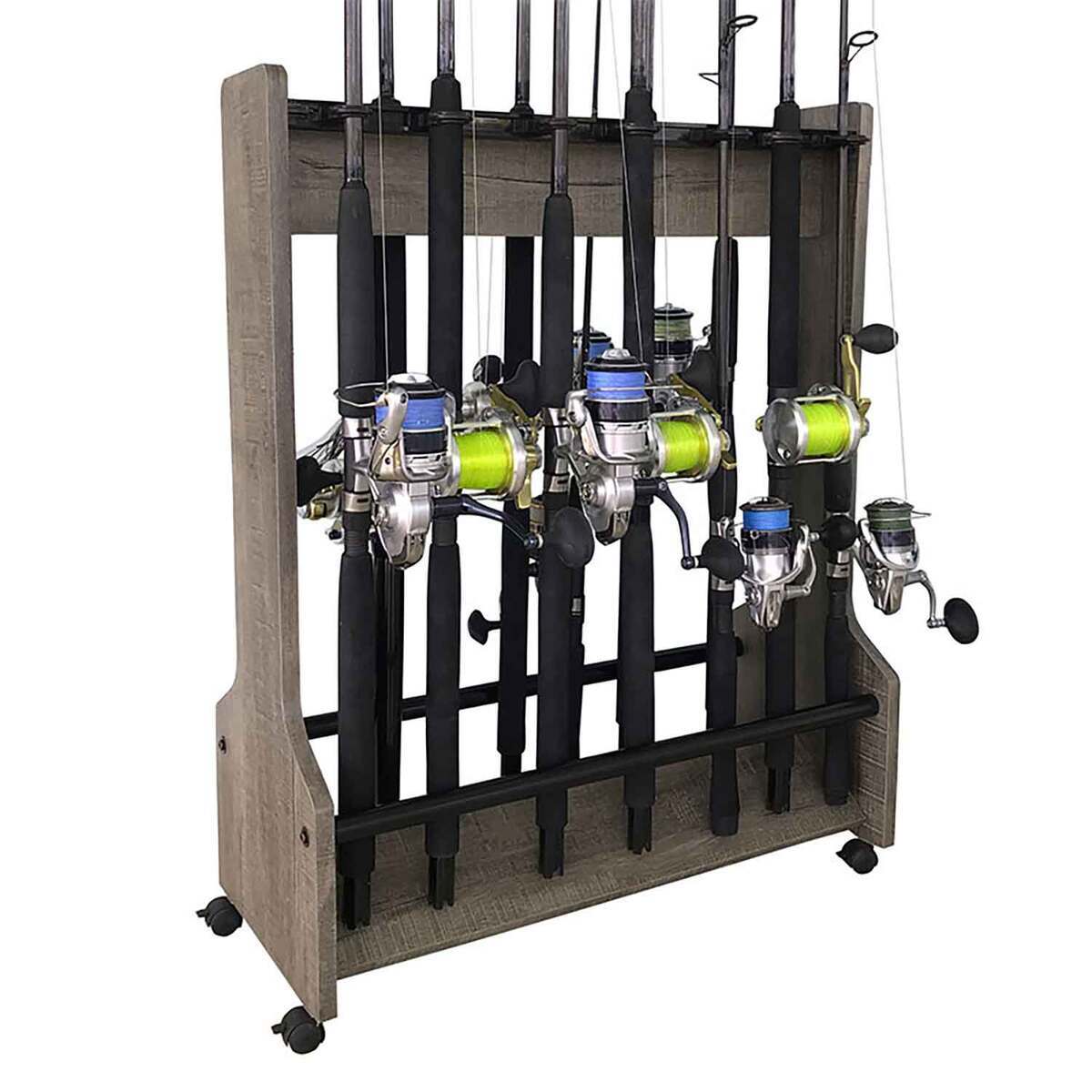 Rush Creek Creations Double Sided Floor Rod Rack - Driftwood, 16 Rod - Driftwood Rush Creek Creations Double Sided Floor Rod Rack - Driftwood, 16 Rod - Driftwood