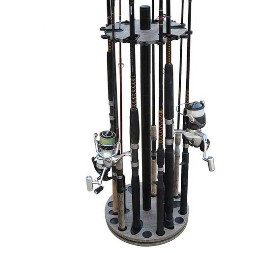 Rush Creek Creations Driftwood Spinning 24 Rod Rack – Driftwood