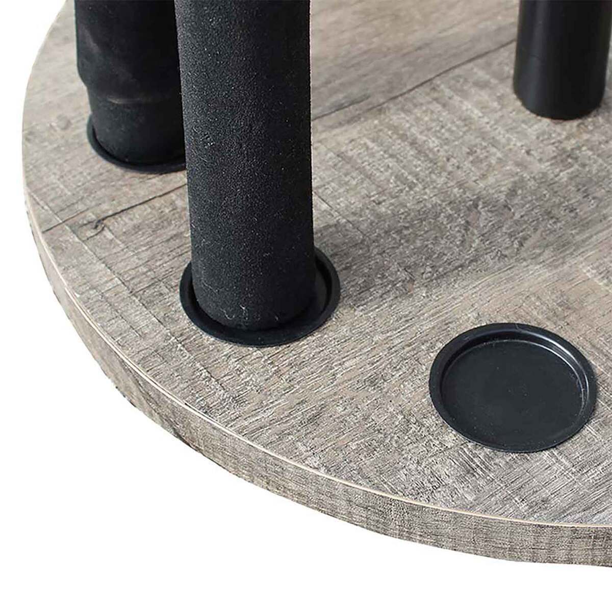 Rush Creek Creations Driftwood Round 16 Rod Rack With Steel Post 6in ...