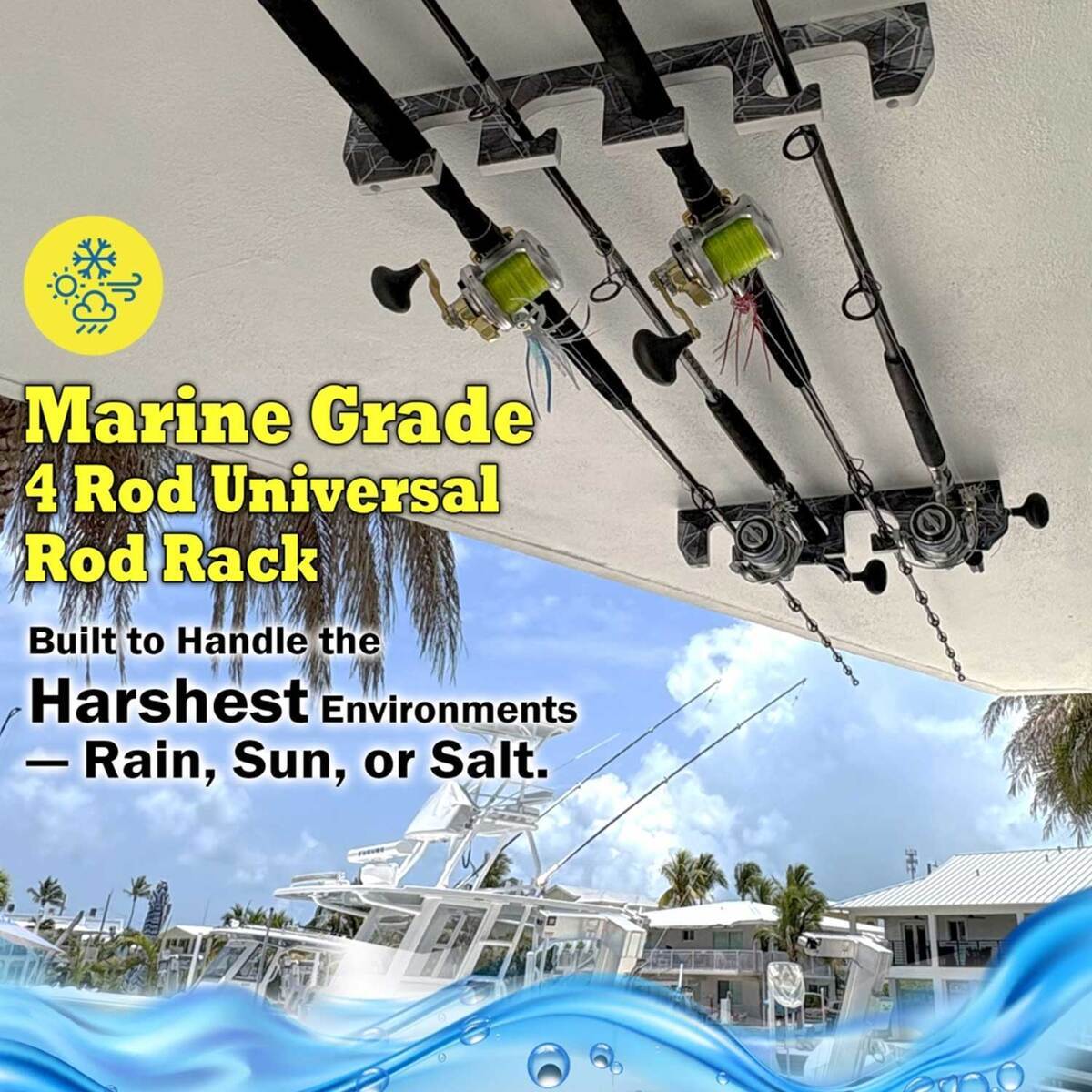 Rush Rod Rack Rush Creek Creations Reel Salty Rod Rack - 4 Rod | Sportsman's Warehouse