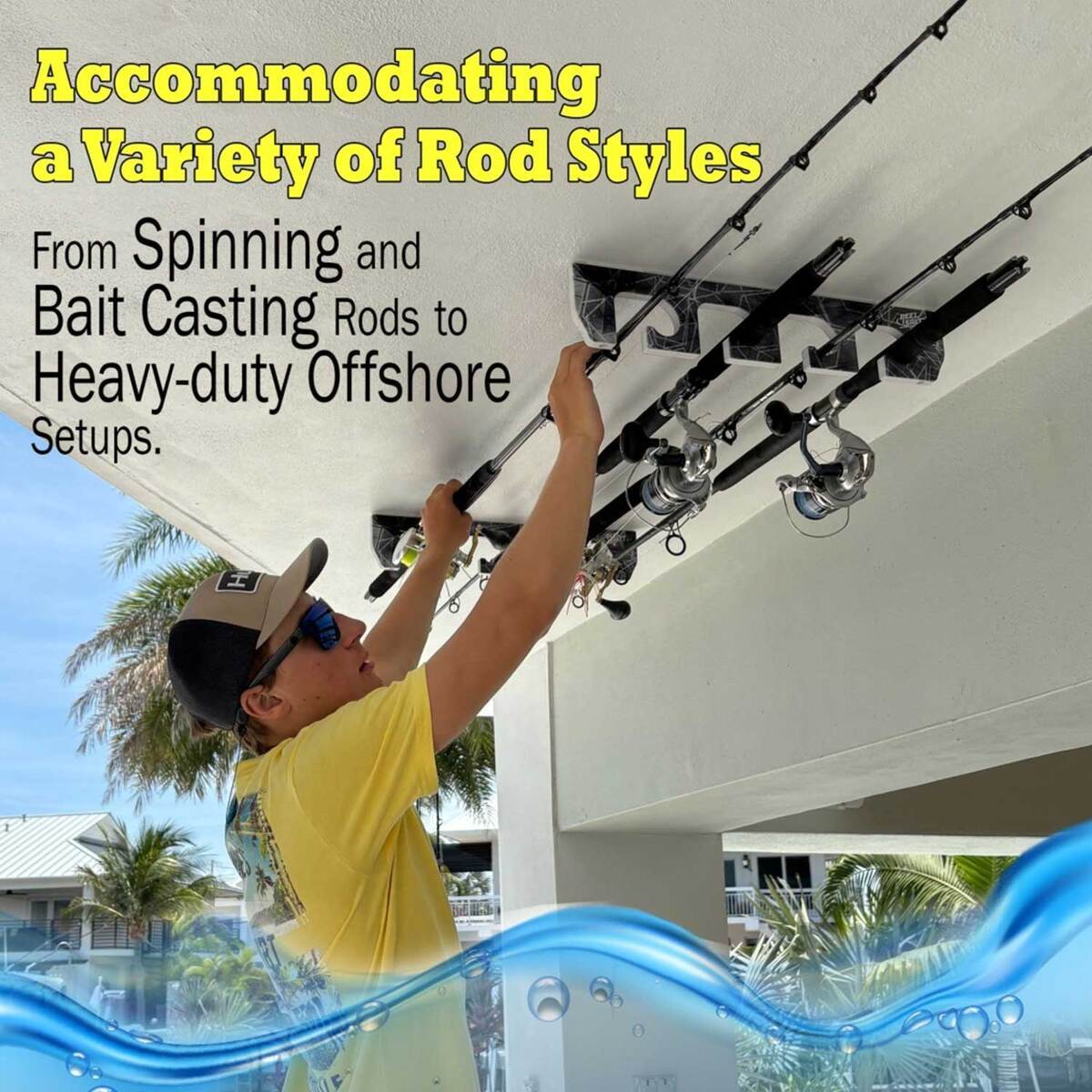 Rush Creek Creations Reel Salty Rod Rack - 4 Rod | Sportsman's Warehouse