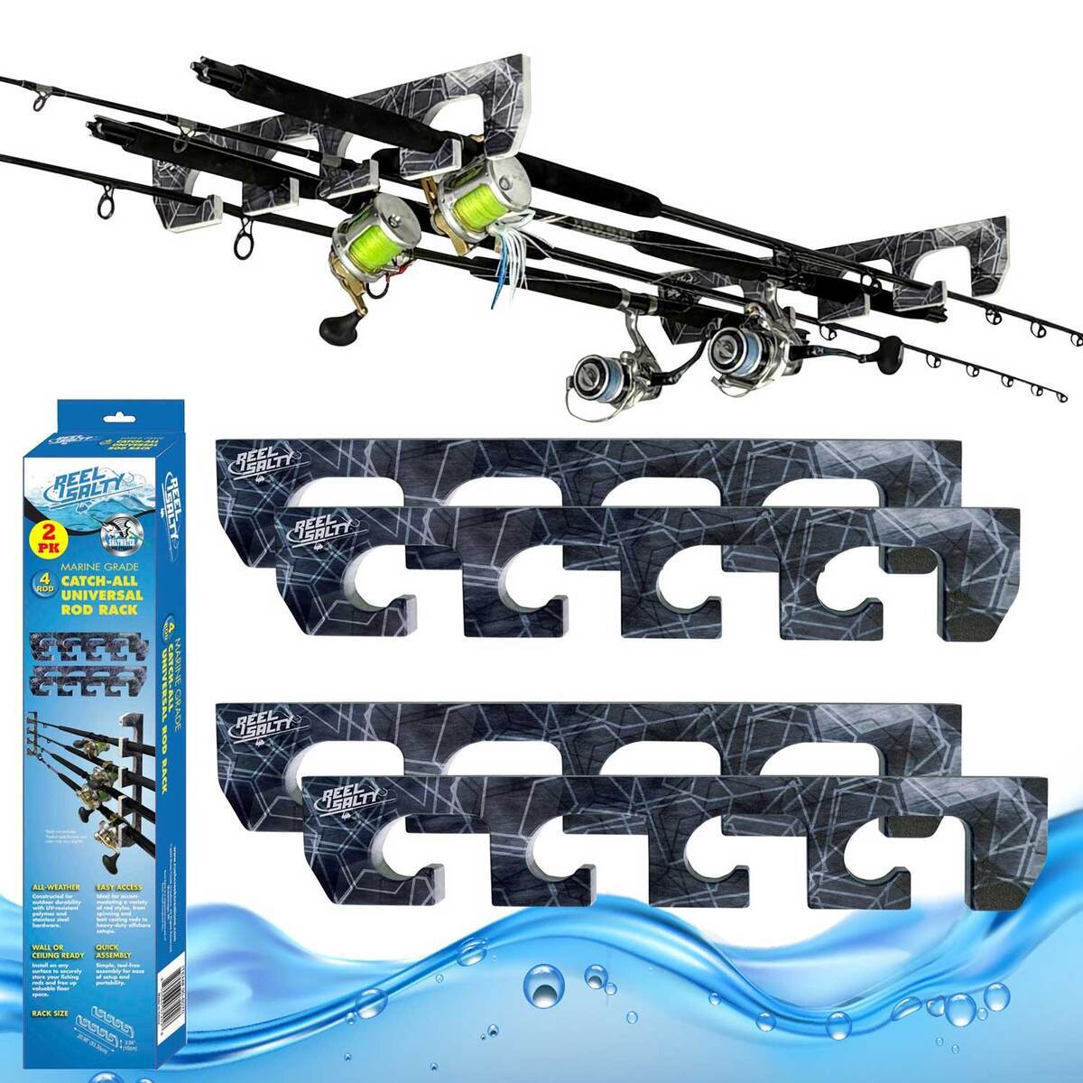 Rush Rod Rack Rush Creek Creations Reel Salty Rod Rack - 4 Rod, 2 Pack | Sportsman's ...