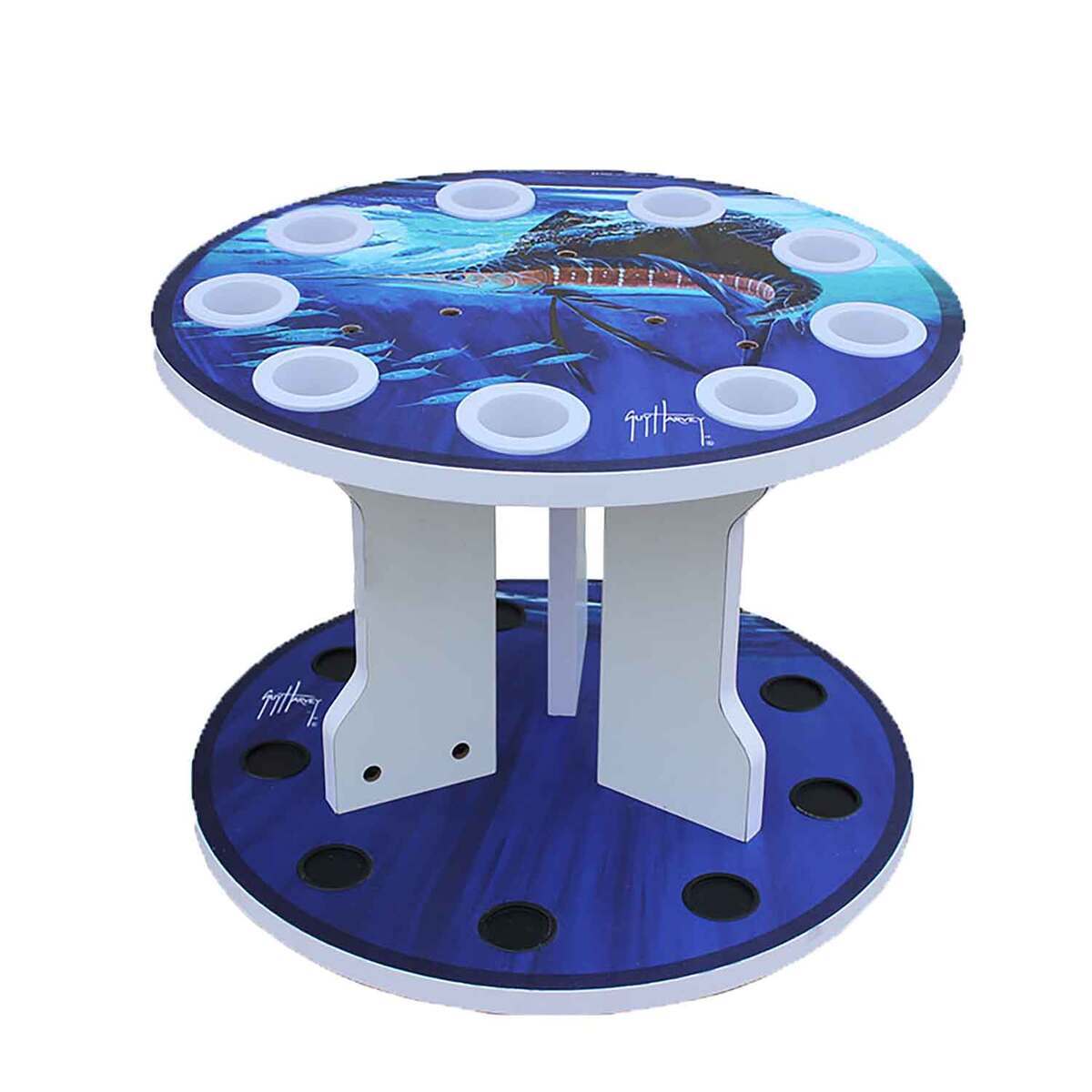 Rush Creek Creations Spinning Guy Harvey 9 Rod Rack | Sportsman's Warehouse