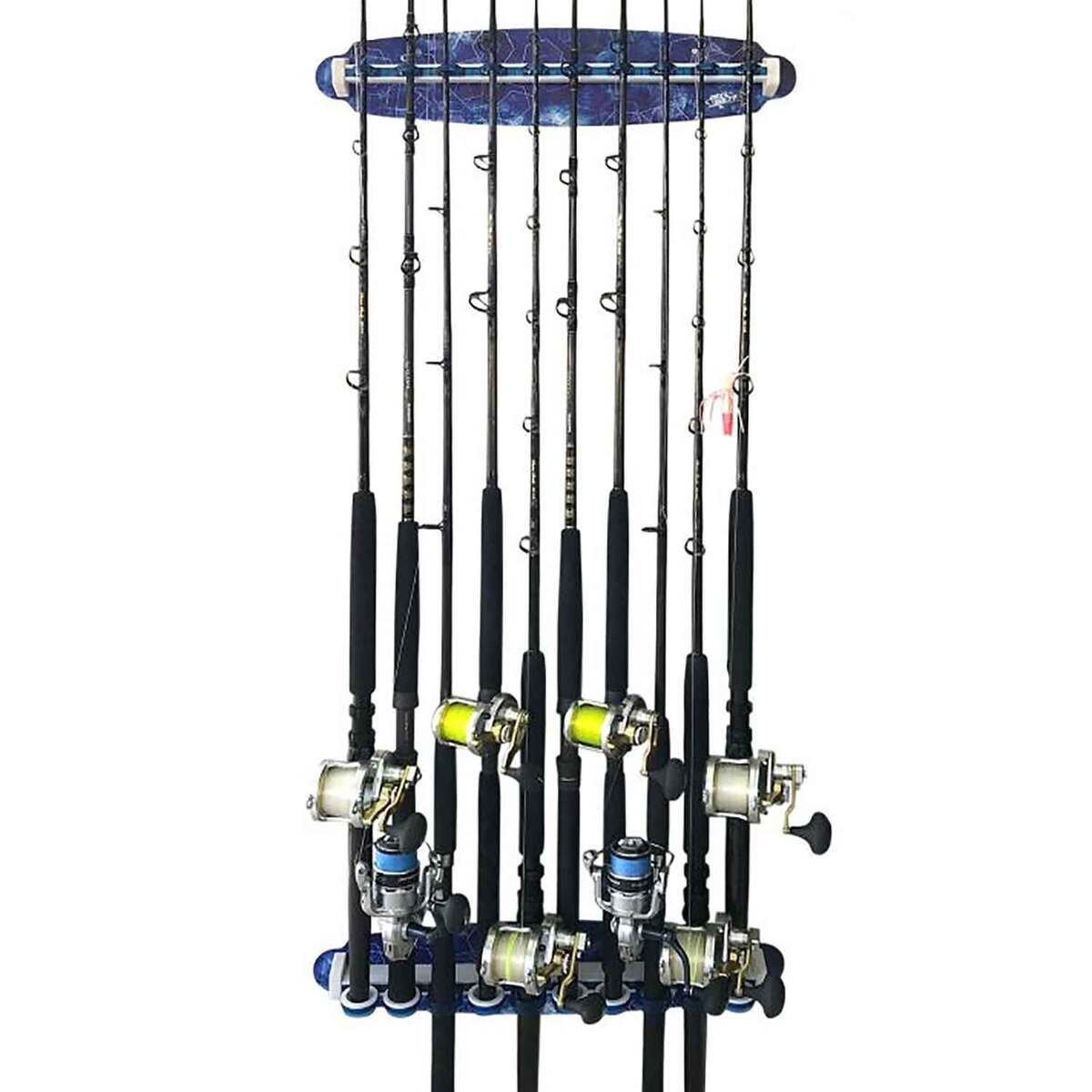 Rush Creek Reel Salty Waterproof Marine Grade 10 Saltwater Rod Rack - Blue, 28in - Blue Rush Creek Reel Salty Waterproof Marine Grade 10 Saltwater Rod Rack - Blue, 28in - Blue