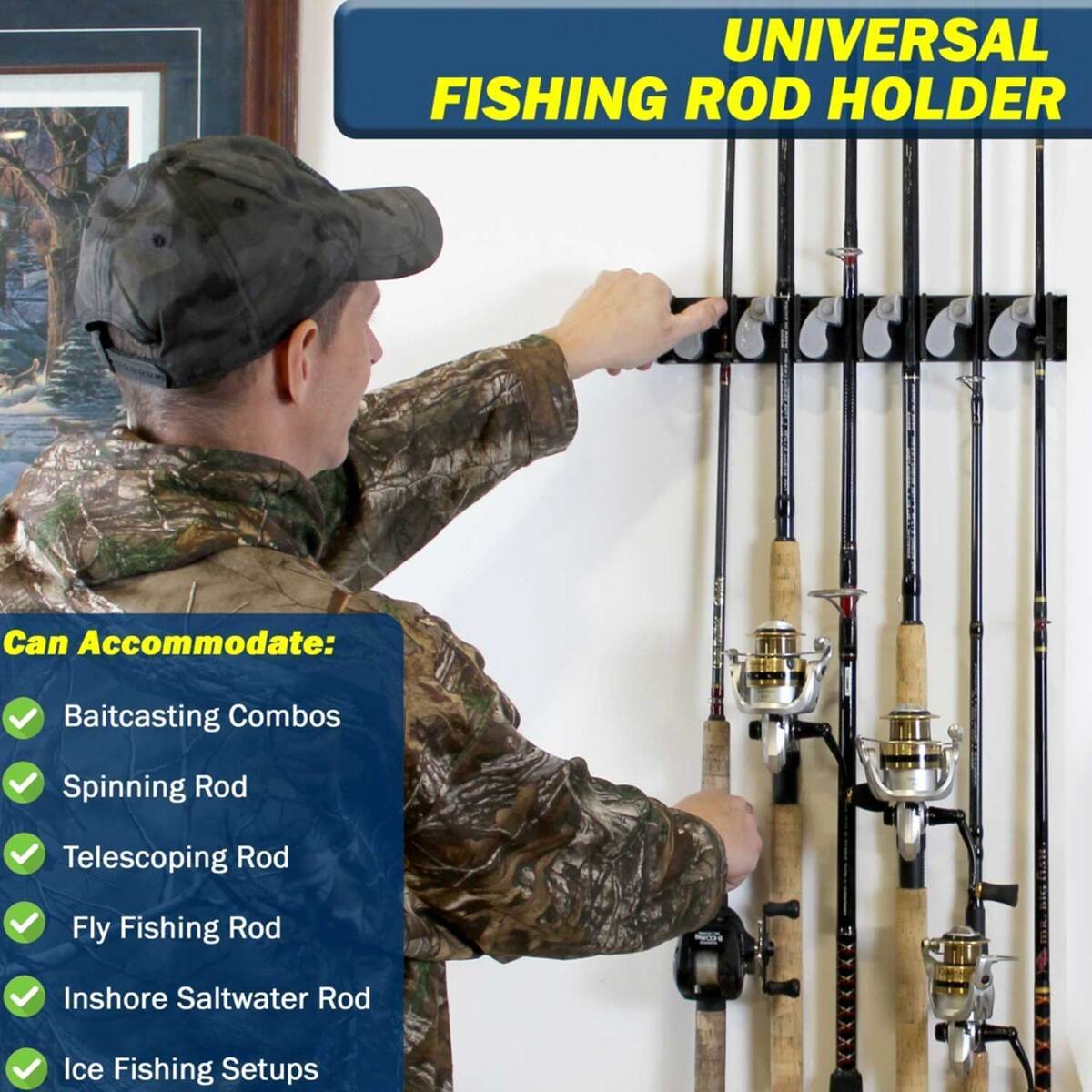 rush creek fishing rod holder Creations 14 Rack with 4 Utility Box Storage Capacity and RealTree series RUSH CREEK CREATIONS Double-Sided Fishing